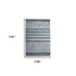 9' X 12' Gray And Light Blue Wool Striped Hand Woven Area Rug