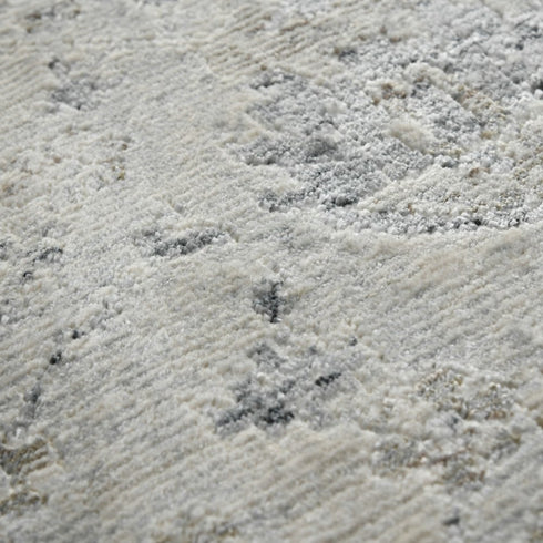 8' Gray And Charcoal Medallion Runner Rug