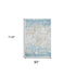 8' X 10' Gold Sky Blue And Ivory Abstract Area Rug
