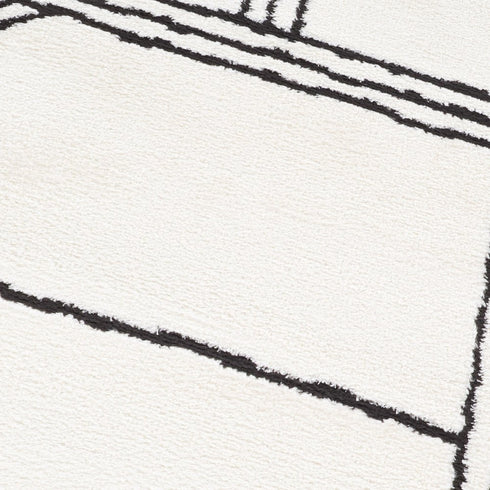 4' X 6' Ivory And Black Geometric Area Rug