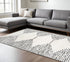 8' X 10' Ivory And Black Geometric Area Rug