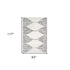 8' X 10' Ivory And Black Geometric Area Rug