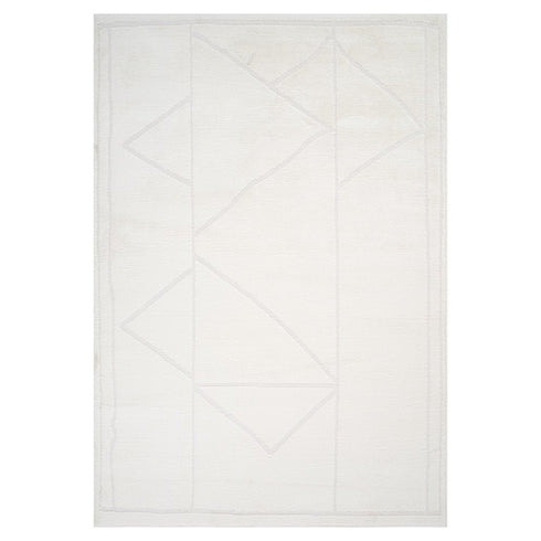 8' X 10' Ivory And Off White Geometric Area Rug