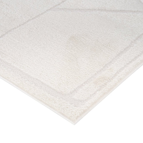 8' X 10' Ivory And Off White Geometric Area Rug