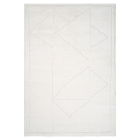 8' X 10' Ivory And Off White Geometric Area Rug