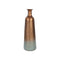 24" Copper And Teal Abstract Tapered Metal Table Vase