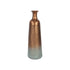 24" Copper And Teal Abstract Tapered Metal Table Vase