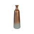 24" Copper And Teal Abstract Tapered Metal Table Vase