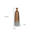 24" Copper And Teal Abstract Tapered Metal Table Vase