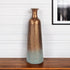 24" Copper And Teal Abstract Tapered Metal Table Vase