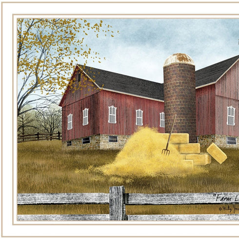 Set Of Two Autumn Blessings Farm Life White Framed Wall Art