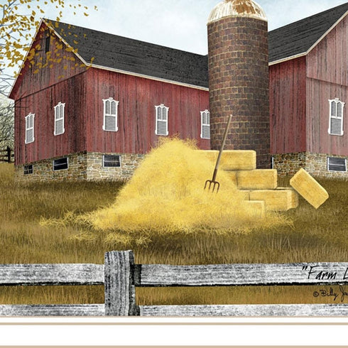 Set Of Two Autumn Blessings Farm Life White Framed Wall Art