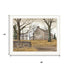 Set Of Two Stone Cottage Farmhouse and White Wooden Barn White Framed Wall Art
