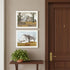 Set Of Two Stone Cottage Farmhouse and White Wooden Barn White Framed Wall Art