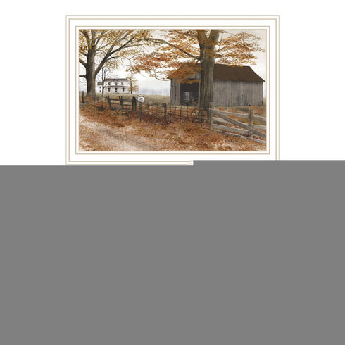 Set Of Two Old Country Road White Framed Wall Art