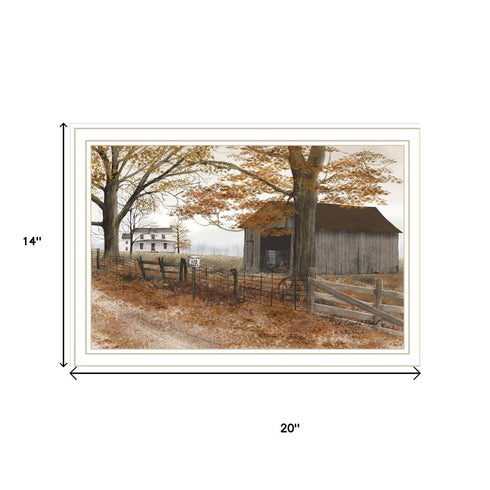 Set Of Two Old Country Road White Framed Wall Art