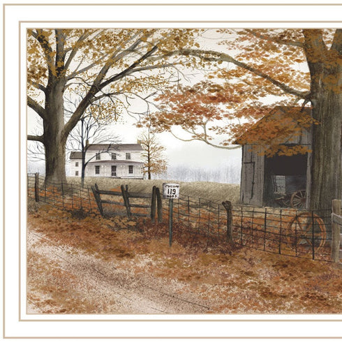 Set Of Two Old Country Road White Framed Wall Art