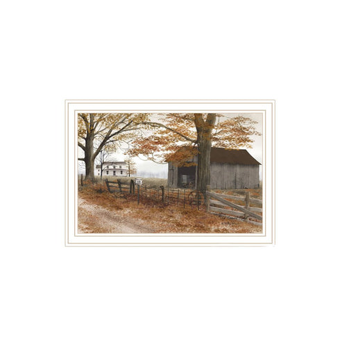 Set Of Two Old Country Road White Framed Wall Art