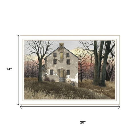 Set Of Two The Old Mill And A Road Home White Framed Wall Art