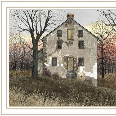 Set Of Two The Old Mill And A Road Home White Framed Wall Art