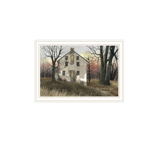 Set Of Two The Old Mill And A Road Home White Framed Wall Art