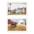 Set Of Two Washday and Granddad's Old Truck White Framed Wall Art