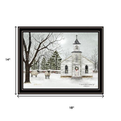 Set Of Two Sleigh Bells Ring Black Framed Wall Art