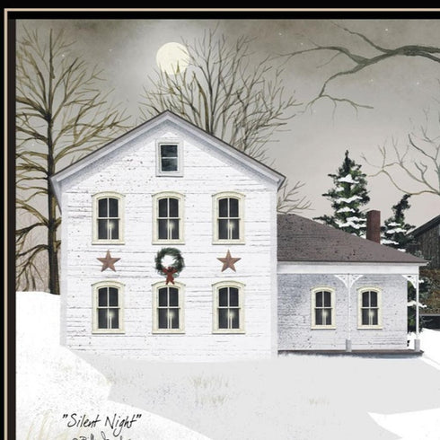 Set Of Two Silent Night Black Framed Wall Art