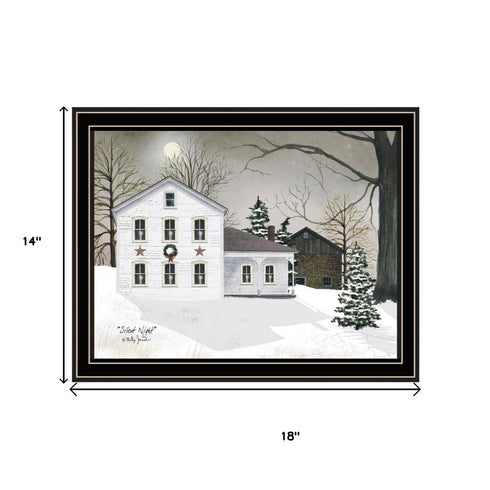 Set Of Two Silent Night Black Framed Wall Art