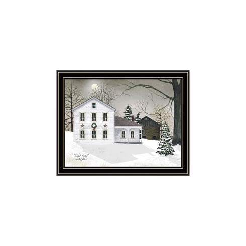 Set Of Two Silent Night Black Framed Wall Art