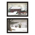 Set Of Two Christmas Time with Family Black Framed Wall Art