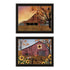 Set Of Two Apple Picking time And Sunflower Quilt Barn Black Framed Wall Art