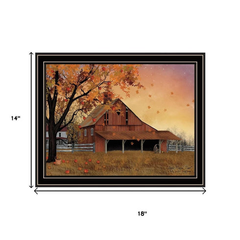 Set Of Two Apple Picking time And Sunflower Quilt Barn Black Framed Wall Art