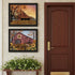 Set Of Two Apple Picking time And Sunflower Quilt Barn Black Framed Wall Art