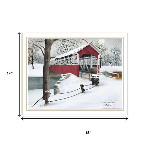 Set Of Two Lovers Knot Quilt Barn And Covered Bridge White Framed Wall Art