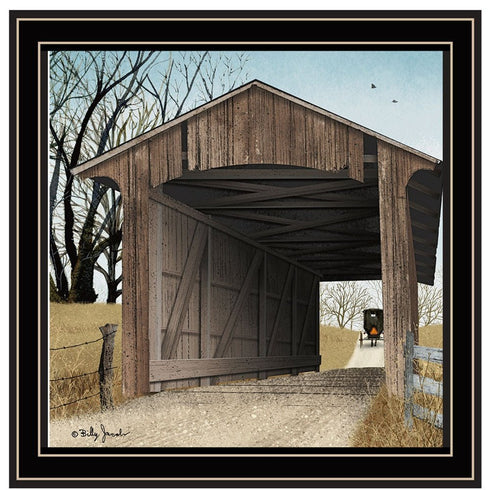 Set Of Two Headin' Home And Miller's Creek Bridge Black Framed Wall Art