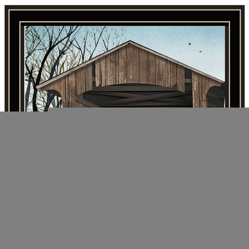 Set Of Two Headin' Home And Miller's Creek Bridge Black Framed Wall Art