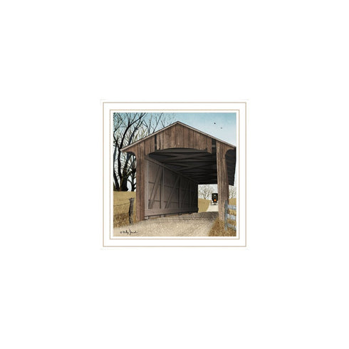Set Of Two Headin' Home And Miller's Creek Bridge White Framed Wall Art