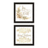 Set Of Two Golden Merry Christmas Black Framed Wall Art
