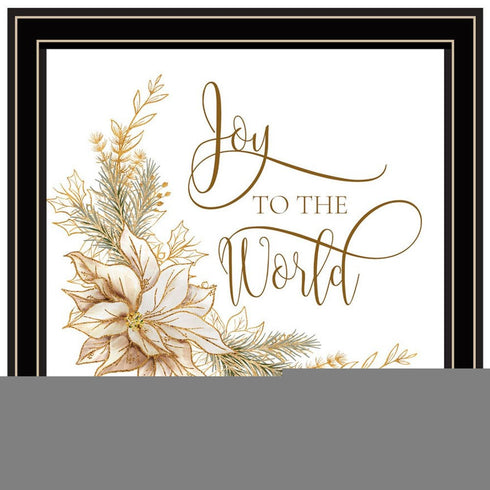 Set Of Two Golden Merry Christmas Black Framed Wall Art