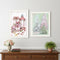 Set Of Two Pink Candy Land Christmas Trees White Framed Wall Art