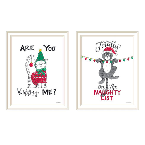 Set Of Two Are You Kidding ME? White Framed Wall Art