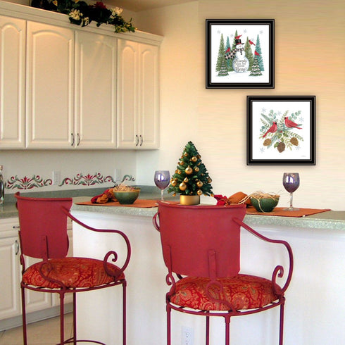 Set Of Two Friends Make the Season Merry Black Framed Wall Art