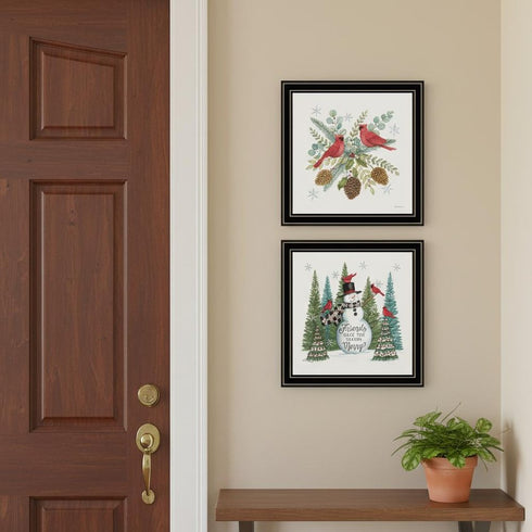 Set Of Two Friends Make the Season Merry Black Framed Wall Art