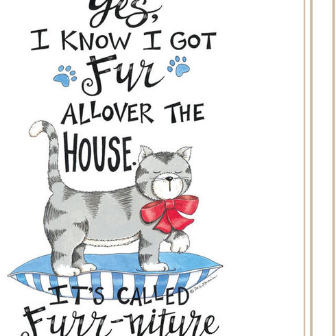 Set Of Two It's Called Furr-niture Isn't It? White Framed Wall Art