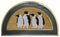 18" X 30" Beige and Black Rubber and Coir Outdoor Semi Circle Door Mat