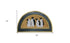 18" X 30" Beige and Black Rubber and Coir Outdoor Semi Circle Door Mat