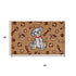 18" X 30" Beige and White Coir Dog Outdoor Door Mat