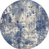 Blue Abstract Power Loom Round Rug