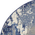 Blue Abstract Power Loom Round Rug